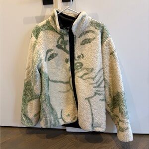Carne Bollente Green and Cream Fleece Jacket